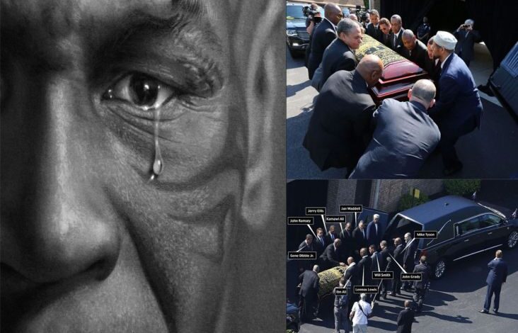 3 Potret Mike Tyson pada waktu Mengiringi Peti Mati Muhammad Ali yang dimaksud Dibalut Kaligrafi Ayat Suci Al Qur’an