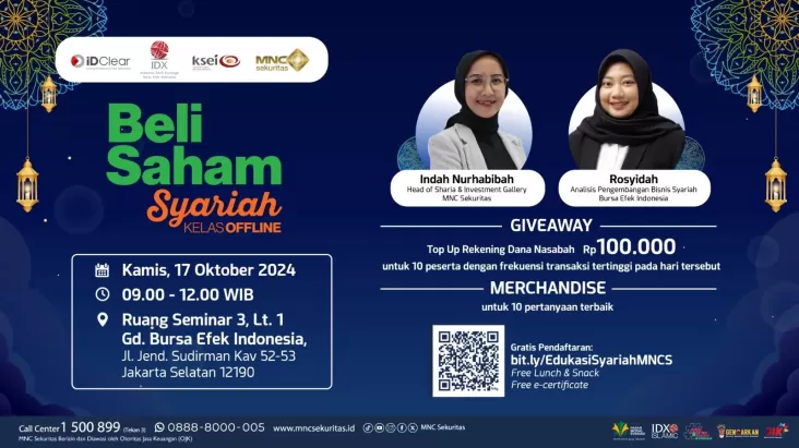 Buruan Daftar, MNC Sekuritas lalu juga BEI Buka Kelas Gratis Beli Saham Syariah