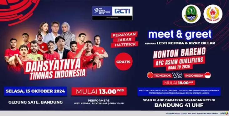 Dahsyatnya Timnas Indonesia Hadir dalam tempat Bandung: Nonton Bareng Timnas Indonesia vs Tiongkok kemudian Meet & Greet dengan Bintang Tamu Spesial!