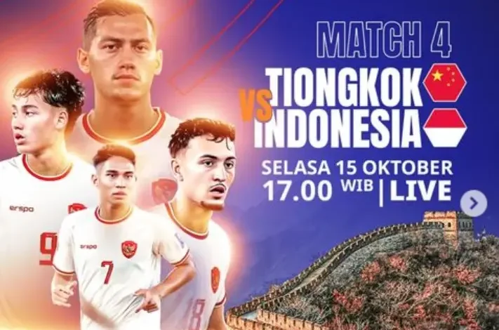 Jadwal China vs Timnas Indonesia: Asa Garuda Berhasil Piala Planet 2026
