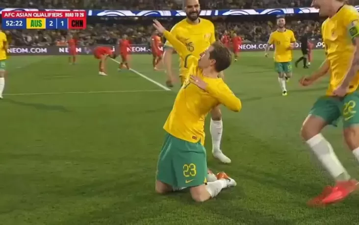 Australia Bungkam China 3-1, Panaskan Persaingan Grup C