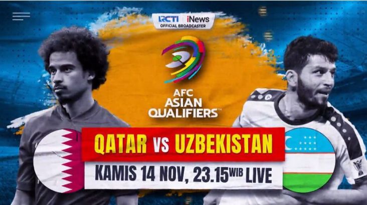 Qatar vs Uzbekistan di dalam area Kualifikasi Piala Global 2026, Besok Jam 23.15 Waktu Indonesia Barat Live di dalam tempat iNews