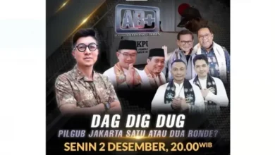 Saksikan Waktu petang Ini adalah adalah di AB+ DAG DIG DUG PILGUB JAKARTA SATU ATAU DUA RONDE? sama-sama Abraham Silaban, Jam 20.00 WIB, hanya sekali belaka di iNews