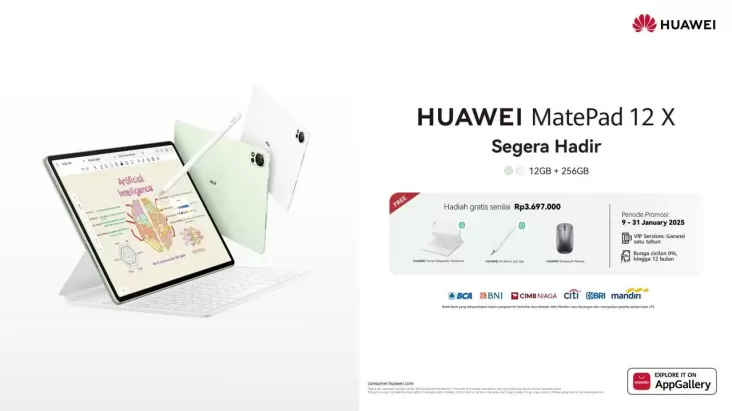 Hadirkan Inovasi Baru, HUAWEI MatePad 12 X Beri Pengalaman Setara Laptop Berlayar Ultra Bright dan juga PC-Level WPS