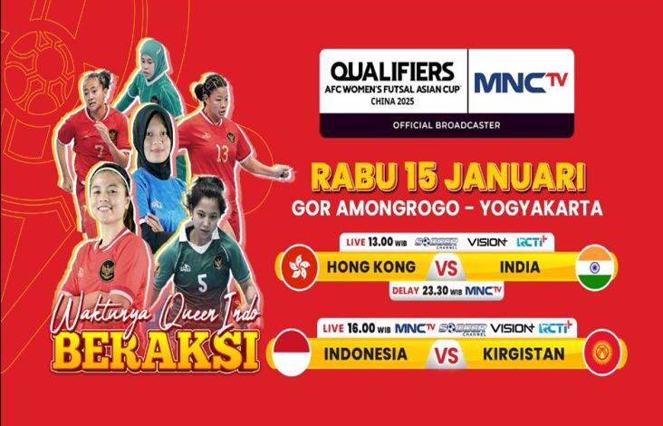 Jadwal Timnas Futsal Putri Indonesia pada Kualifikasi Piala Asia 2025, Live di dalam area MNCTV