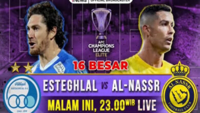 Live di tempat pada iNews: Babak 16 Besar AFC Champion League Elite, Esteghlal vs Al-Nassr