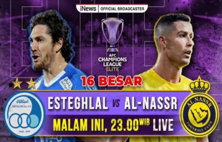 Live di tempat pada iNews: Babak 16 Besar AFC Champion League Elite, Esteghlal vs Al-Nassr