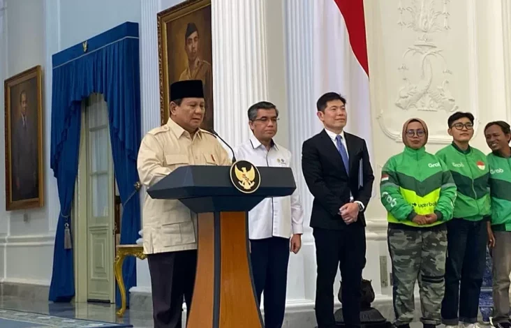 Ojol kemudian Kurir Online Dijamin Dapat THR, Prabowo: Dalam Bentuk Uang Tunai